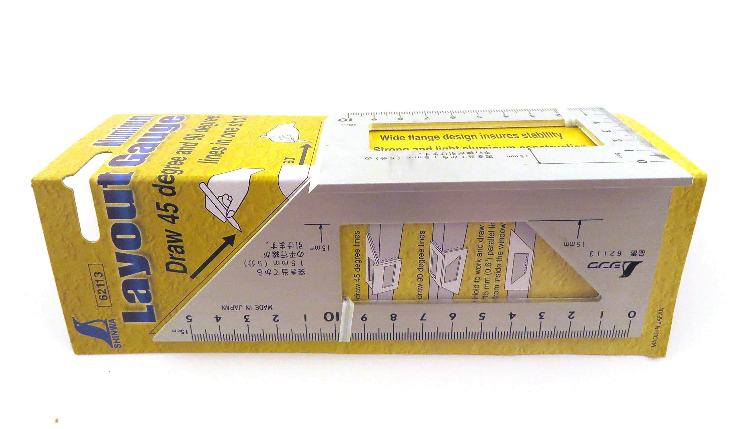 Shinwa Japanese Aluminum Saddle Layout Square w/ 45 degree and 90